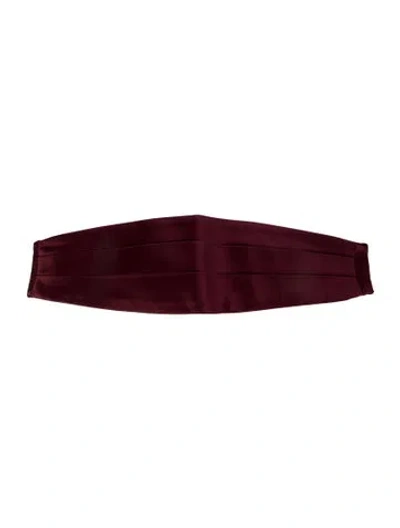 Pre-owned Escada Wide Satin Waist Belt In Burgundy