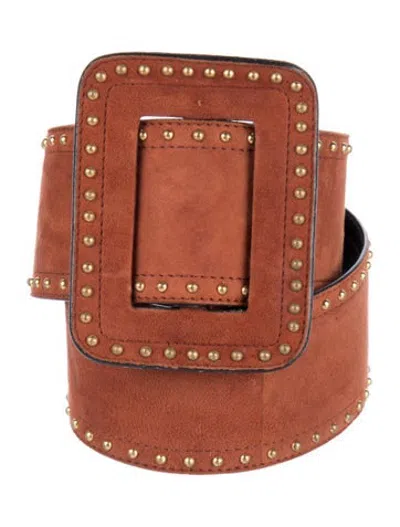 Pre-owned Escada Wide Suede Belt In Brown