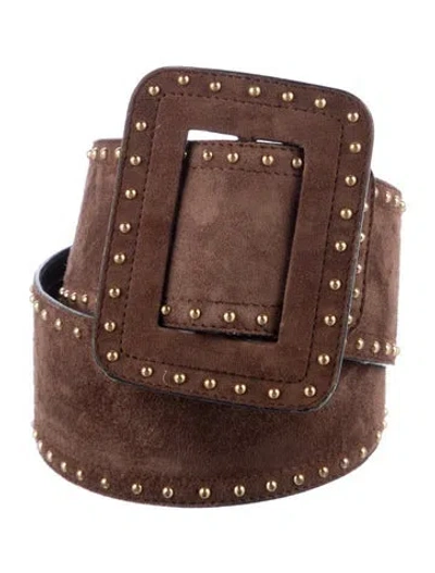 Pre-owned Escada Wide Suede Waist Belt In Brown