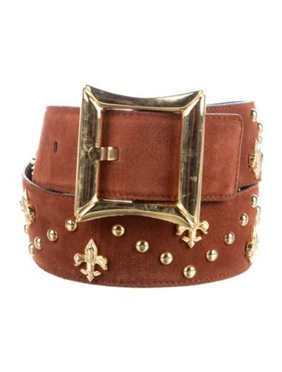 Pre-owned Escada Wide Suede Waist Belt In Brown