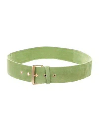 Pre-owned Escada Wide Suede Waist Belt In Green