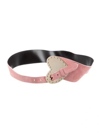 Pre-owned Escada Wide Suede Waist Belt In Pink