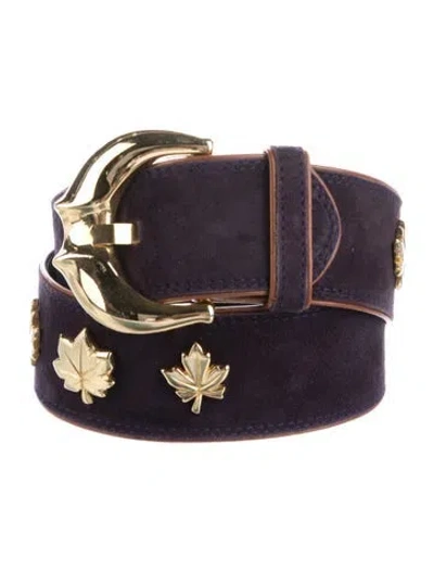Pre-owned Escada Wide Suede Waist Belt In Purple