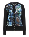 Escada Woman Cardigan Black Size S Virgin Wool, Silk