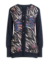 Escada Woman Cardigan Midnight Blue Size S Virgin Wool, Silk