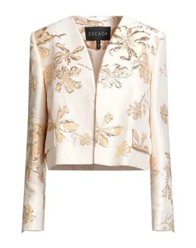 ESCADA ESCADA WOMAN JACKET BEIGE SIZE 10 POLYESTER, COTTON, SILK, ACRYLIC, POLYAMIDE