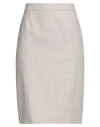 Escada Woman Midi Skirt Beige Size 12 Cotton, Linen, Elastane In Beige