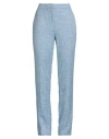 Escada Woman Pants Azure Size 6 Virgin Wool, Cotton, Silk, Linen In Blue