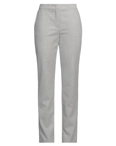 Escada Woman Pants Light Grey Size 14 Virgin Wool, Elastane