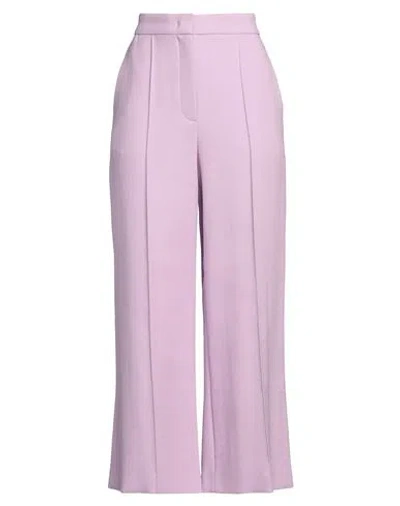 Escada Woman Pants Lilac Size 12 Cotton, Viscose, Polyamide