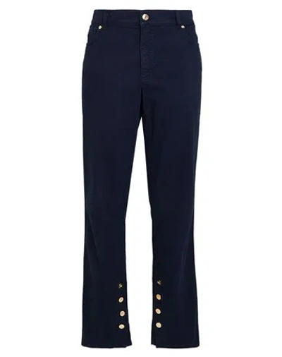 Escada Woman Pants Midnight Blue Size 14 Cotton, Elastane