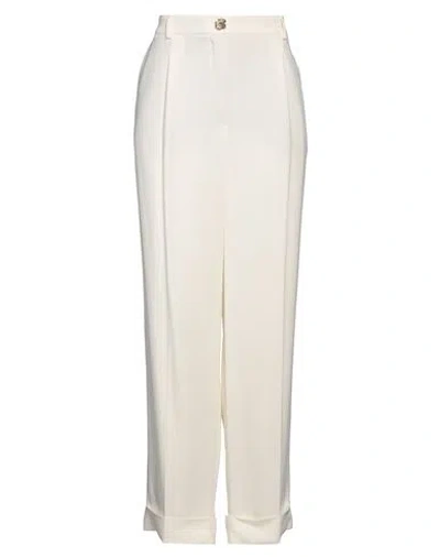 Escada Woman Pants Off White Size 16 Viscose, Elastane