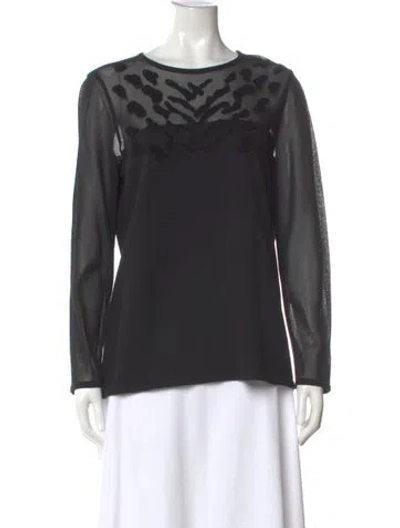 Pre-owned Escada Wool Animal Print Top In Black