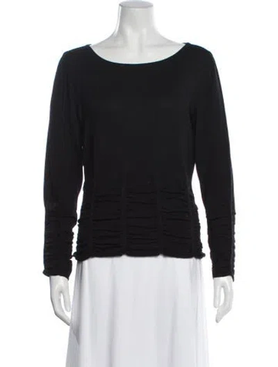 Pre-owned Escada Wool Bateau Neckline Sweater In Black