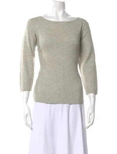 Pre-owned Escada Wool Bateau Neckline Top In Gray