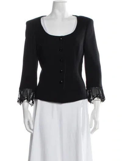 Pre-owned Escada Wool Blazer In Black