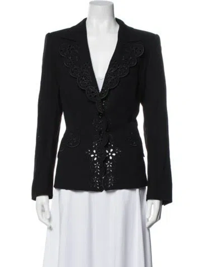 Pre-owned Escada Wool Blazer In Black