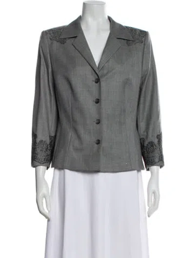 Pre-owned Escada Wool Blazer In Gray