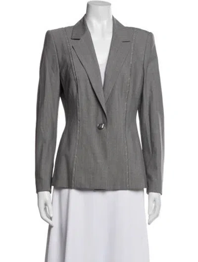 Pre-owned Escada Wool Blazer In Grey/yellow