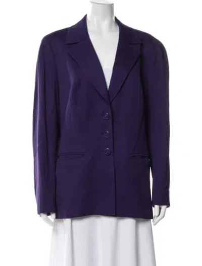 Pre-owned Escada Wool Blazer In Purple