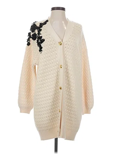 Pre-owned Escada Wool Cardigan Sweater In Ivory