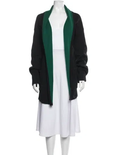 Pre-owned Escada Wool Coat In Black/green