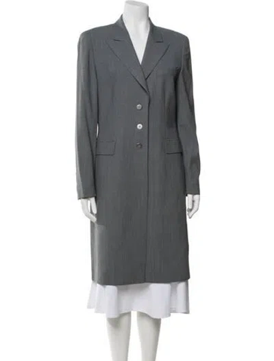 Pre-owned Escada Wool Coat In Grey