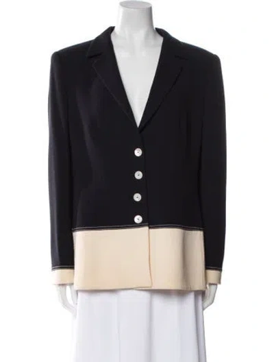 Pre-owned Escada Wool Colorblock Pattern Blazer In Black