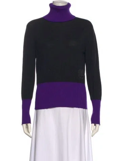 Pre-owned Escada Wool Colorblock Pattern Sweatshirt In Black