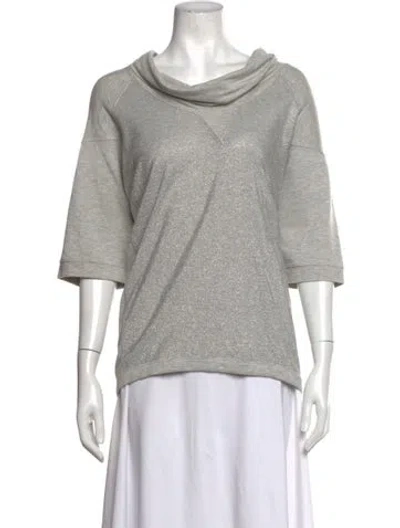 Pre-owned Escada Wool Cowl Neck Top In Grey