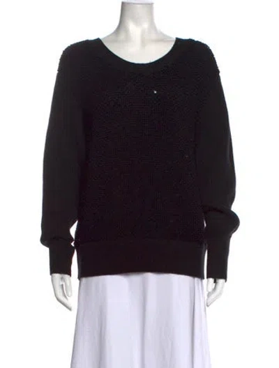 Pre-owned Escada Wool Crew Neck Sweater In Black