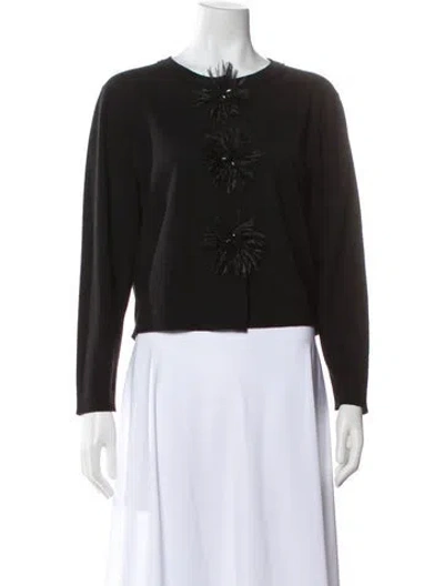 Pre-owned Escada Wool Crew Neck Sweater W/ Tags In Black