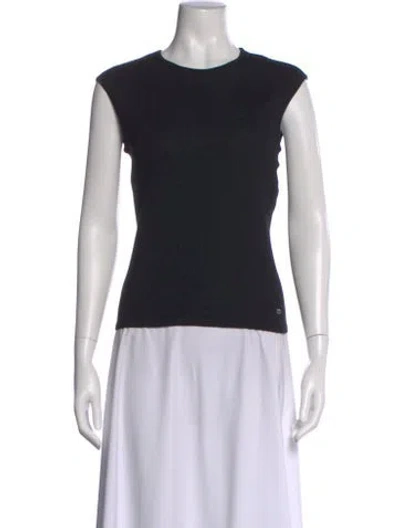 Pre-owned Escada Wool Crew Neck Top In Black