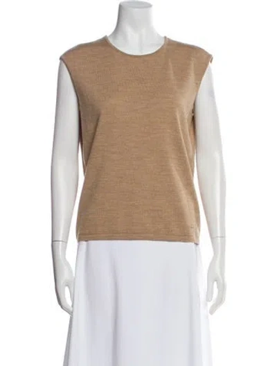 Pre-owned Escada Wool Crew Neck Top In Brown