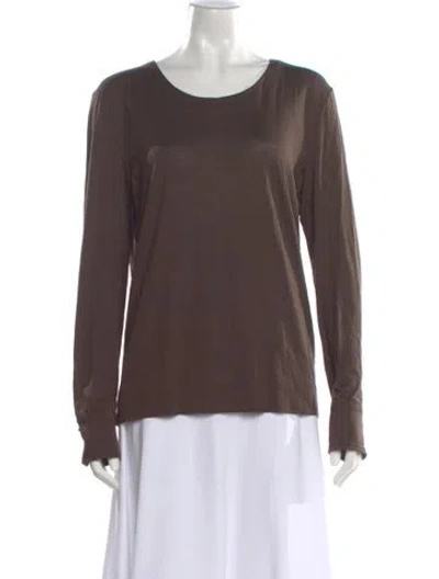 Pre-owned Escada Wool Crew Neck Top In Brown