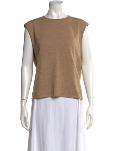 Pre-owned Escada Wool Crew Neck Top In Brown