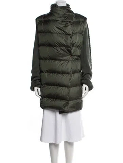 Pre-owned Escada Wool Down Coat In Green
