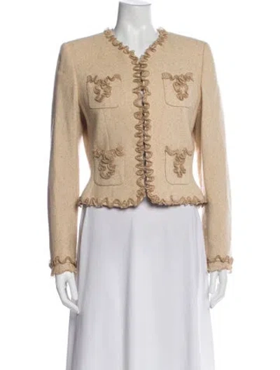 Pre-owned Escada Wool Evening Jacket In Neutral