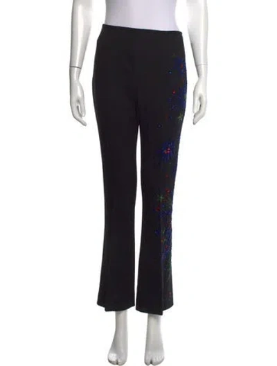 Pre-owned Escada Wool Flared Pants In Black