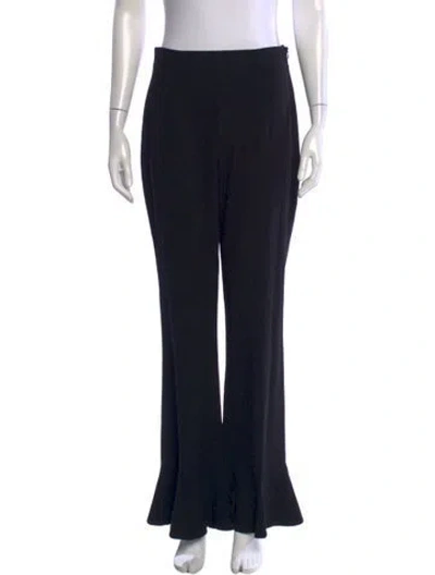 Pre-owned Escada Wool Flared Pants In Black