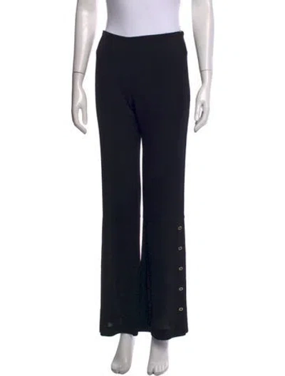 Pre-owned Escada Wool Flared Pants In Black