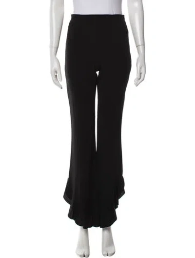 Pre-owned Escada Wool Flared Pants In Black