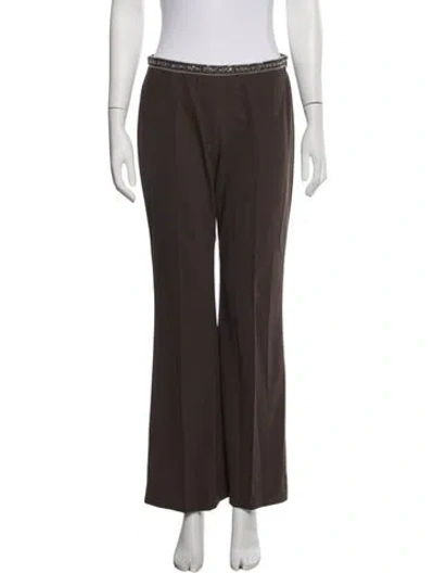 Pre-owned Escada Wool Flared Pants In Brown
