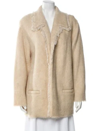 Pre-owned Escada Wool Fur Jacket In Brown