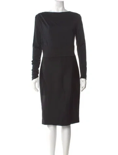 Pre-owned Escada Wool Knee-length Dress In Black