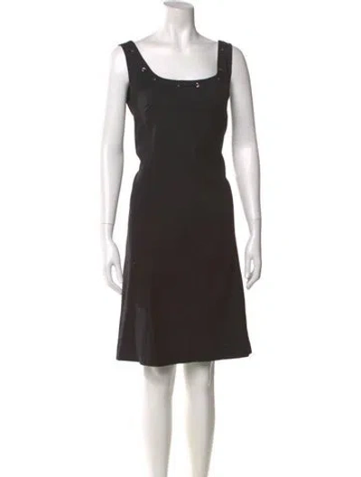 Pre-owned Escada Wool Knee-length Dress In Black