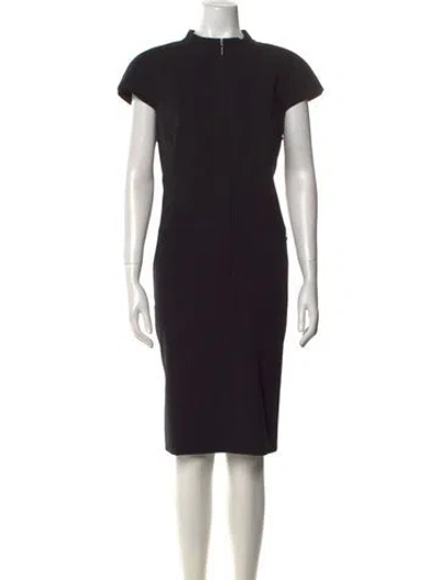 Pre-owned Escada Wool Knee-length Dress In Black