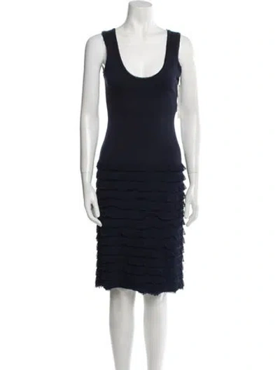 Pre-owned Escada Wool Knee-length Dress In Black