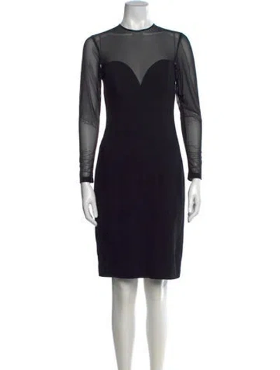 Pre-owned Escada Wool Knee-length Dress In Black