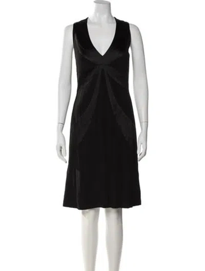 Pre-owned Escada Wool Knee-length Dress In Black